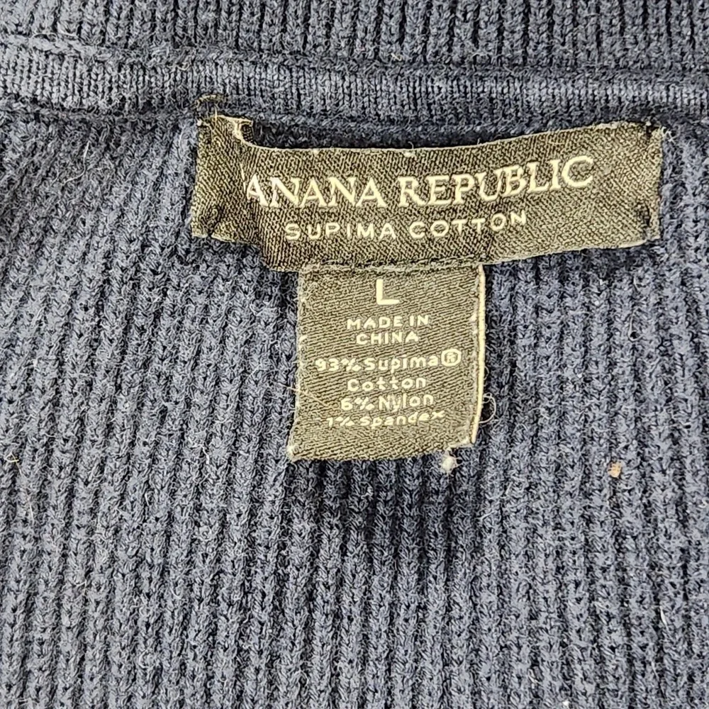 Banana Republic Sweater Mens Blue Full Zip Cardigan Supima Cotton Ribbed
